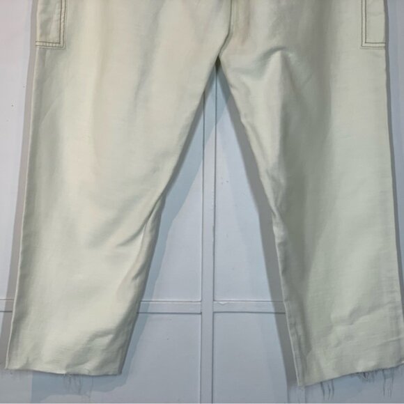 FRAME Twisted Utility Crop Pants in Ecru - Picture 9 of 11